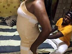 African Amateur Babe With Big Pussy Gets Bent Over For Doggystyle Fucking By Neighbor With Monster Cock Until Cum On Ass