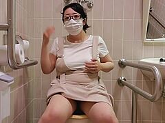 Overwhelmed Japanese Housewife Masturbates Passionately Without Panties