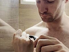 Trimming Sweaty Hairy Armpits and Chest After Gym for Photoshoot Prep