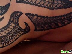 Big Booty Masseuse Delivers Wet Nuru Massage With Interracial Handjob Outdoors