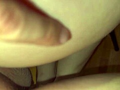 pov bent over blonde stepsister gets fucked doggystyle with cum on wet feet close up