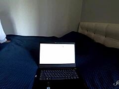 chubby teen alexa mills starts by fingering her shaved wet pussy. then she rides fit boy alexxxs huge dick in cowgirl and missionary.