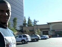 Skinny teen babe takes big cock cumshot on face 😏