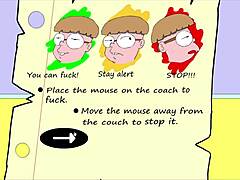 Intense Comic Flashing Session on the Couch with Erotic Twists