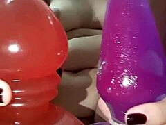 that slut tried a new toy in her pussy but really wanted to stretch her asshole wide open and show the deep loose hole.