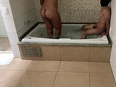 we were just relaxing in the tub but i couldn't resist giving my ass to the young guy