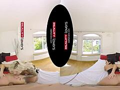 Blonde fetish milfs in heels and latex bend over for doggystyle threesome action