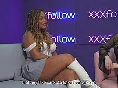 latina milf carla morelli engaged in intense sex with maxx betancur nearly losing control during the interview with dani ortiz in xxxfollow session 9