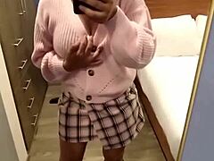 Amateur latina housewife rides in cowgirl during homemade session. She masturbates with pretty wet pussy for orgasm.