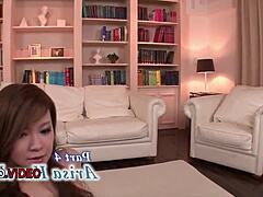 curvy asian babe's tits bounce in wild threesome blowjobs