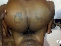 Homemade bbw ebony wife creampied by big black cock pov in lingerie