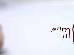 Lisa hangs the painting then rides cock cowgirl before creampie blast