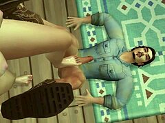 Blonde gives sticky cum footjob blowjob close up squirt swallow