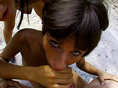 hey homeless dude wanna join our outdoor fuck sesh with this hot lesbian couple?