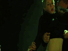 blonde milf wife bent over bed takes two cocks doggystyle