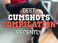 Filthy wife cum covered drenched hot cumshot facial collection