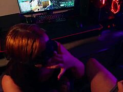 roommate spots me gaming but craves cock in her wet pussy now