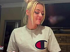 Sassy Petite Blonde Teases Juicy Tits and Dripping Pussy