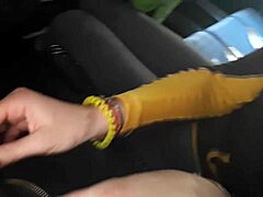 Cute blonde bus blowjob suck swallow next to me. Full public cum video!