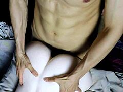 Oiled fuck doll moans from doggystyle ass creampie pounding