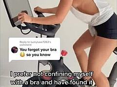 Gym Girl's Nip Slip Downblouse Tease Workout!