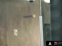 Eveline Dellai the hot ballerina gives footjob till cock cums on feet