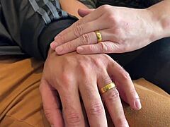 that chubby latina wife with huge natural tits gets shared by corny husband for creamy orgy fun