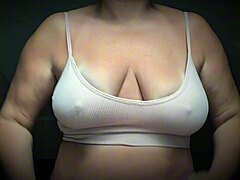 chubby cougar's huge saggy tits bounce wildly