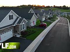 anna milf drenched in cum shower from neighbor and stepson on valentine's