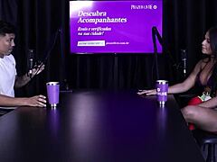 morena safada gets her pussy sucked after weird client vid talk, loves risky fucks on sheer red