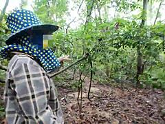 amateur thai babe and friend fuck rough creampie in forest garden pov 4k