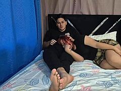 Stepsister interrupts gaming begging for my cock deep inside