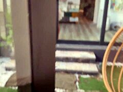 new neighbor spies me jerking off while stranger gets blowjob handjob and creampie pussy fuck