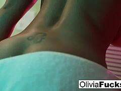 olivia austin teases her curves in steamy shower