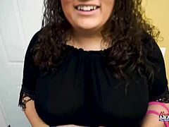 Busty Harper B SUCKS cock then gets BANGED hard and JIZZED all over