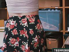 Horny shoplifter Dolly Leigh begs for rough doggystyle pounding