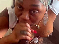 whoa ebony babe deepthroats bbc gagging sloppy spits cum all over in super head pov