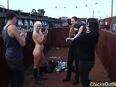 Hairy Aussie GF Fingers Outdoor Blowjob Handjob