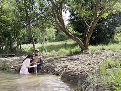 Albina's Outdoor Bareback Fuck with Stranger's Huge Cock