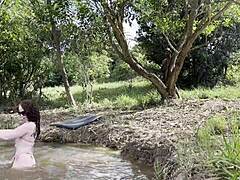 Albina's Outdoor Bareback Fuck with Stranger's Huge Cock