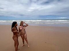 cute latina teen takes cum bath after nudist beach fuck