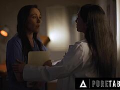 Doctor Vicki Chase fucks hairy nurse sinn sage rough in hospital to keep secret