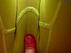 rubbing my juicy wet pussy through tight leggings up close!