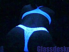 > scarlett johnson cries through rough blacklight creampie sex fetish