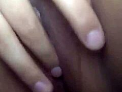 Petite Teen Slut's Shaved Pussy Spread Wide For Closeup Orgasm Cum