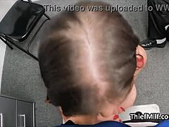 caught office milf in sneaky threeway blowbang fun