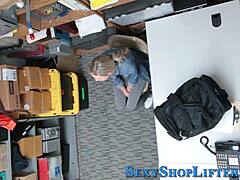naughty blonde teen shoplifter takes messy cumshot