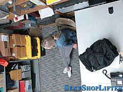 naughty blonde teen shoplifter takes messy cumshot
