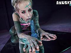 pip and her psychedelic hippy dildo anal play looks wild