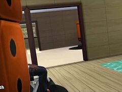 interracial cuckold wife sweats through gym workout